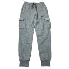 Puma Cargo Joggers Swoosh Y2K Cuffed Tracksuit Bottoms Grey Mens Small