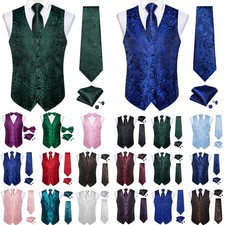 Fashion Designer Mens Waistcoat Black Grey Purple Vest Bowtie Tie Set Prom Gift