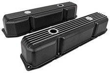 Jegs Black Finned Aluminum Valve Covers For 1959-1978 Big Block Mopar 383 400