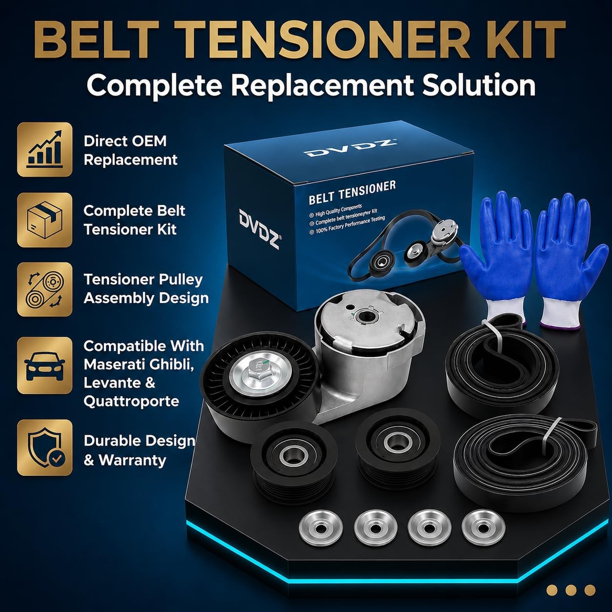 Maserati Ghibli S Q4 2014-2021 Belt tensioner pulleys Set P/N 278940