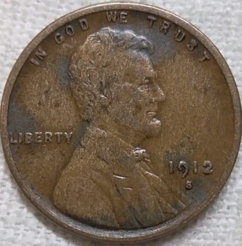 1912 S Lincoln Cent VF. Breaking up Sets. True Auction.