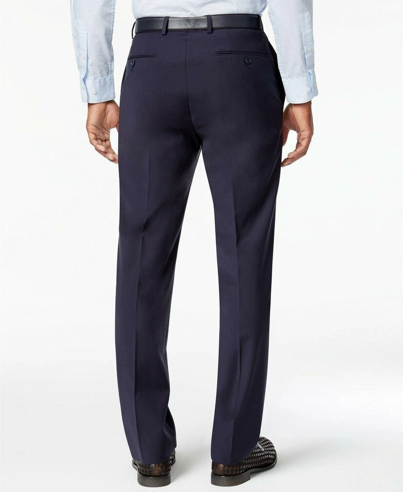 Calvin Klein Mens Slim fit Dress Pants 44 / 30 Navy Blue Solid Stretch - Image 4 of 4