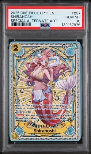 2025 One Piece Shirahoshi Special Alt Art SP OP11 EB01-057 PSA 10