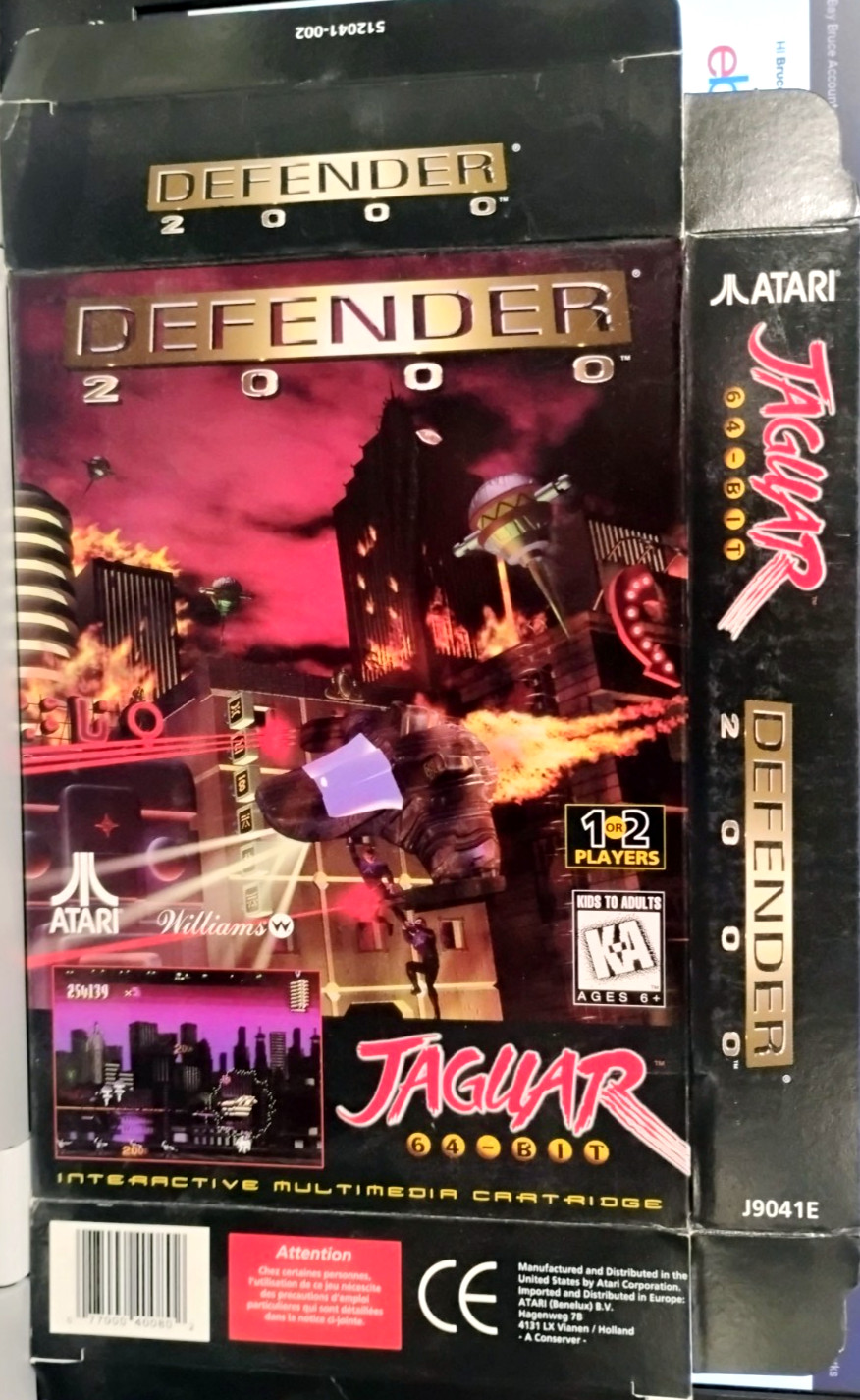 DEFENDER 2000 CAJA DE EXHIBICIÓN Atari Jaguar - Daños leves - # 05