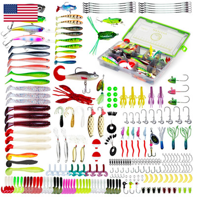 Oystern 232Pcs Fishing Kit - Tackle Lures Spinner Baits Bait Bass Trout Lures
