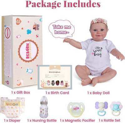 Lifelike Reborn-Baby Dolls 20 Inch Girl Realistic Newborn Babies Doll Open Eyes