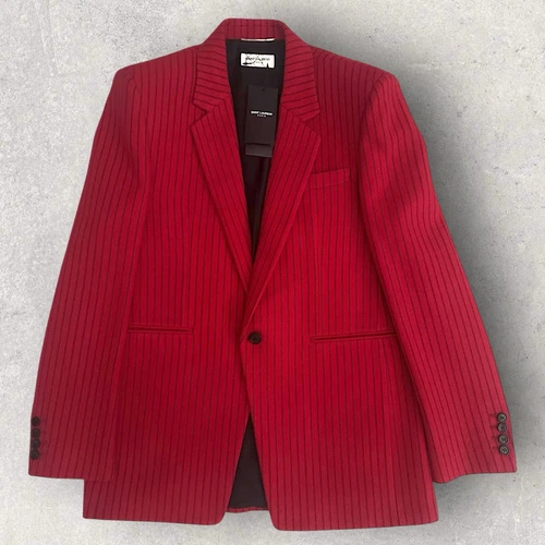 SAINT LAURENT (YSL) Blazer Saint Laurent lana gessato US uomo 36 vendita al dettaglio $ 3000
