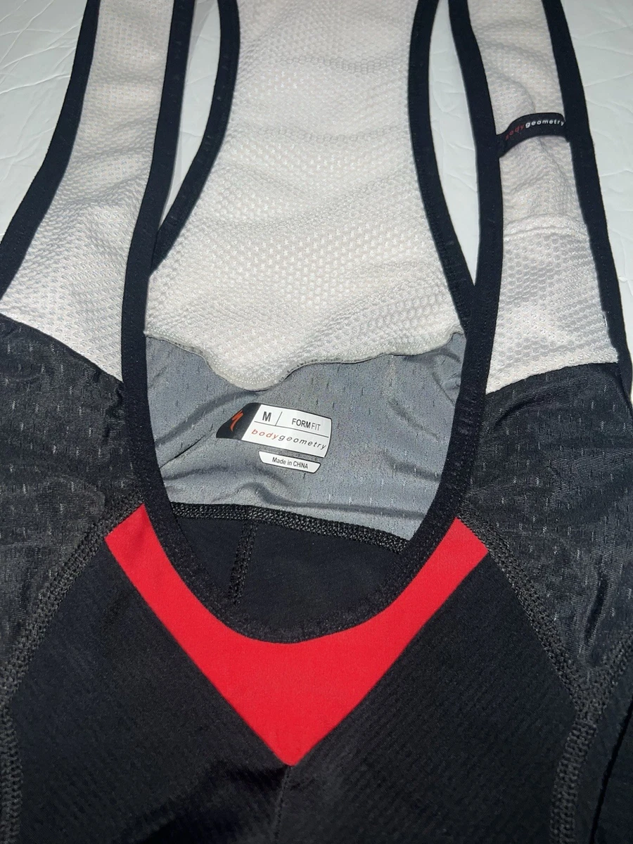 Specialized Men’s Medium SL Pro Cycling Bib Shorts Black Body Geometry Padded