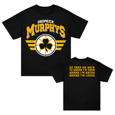Dropkick Murphy Shamrock BruinT-Shirt Black Unisex S-5XL