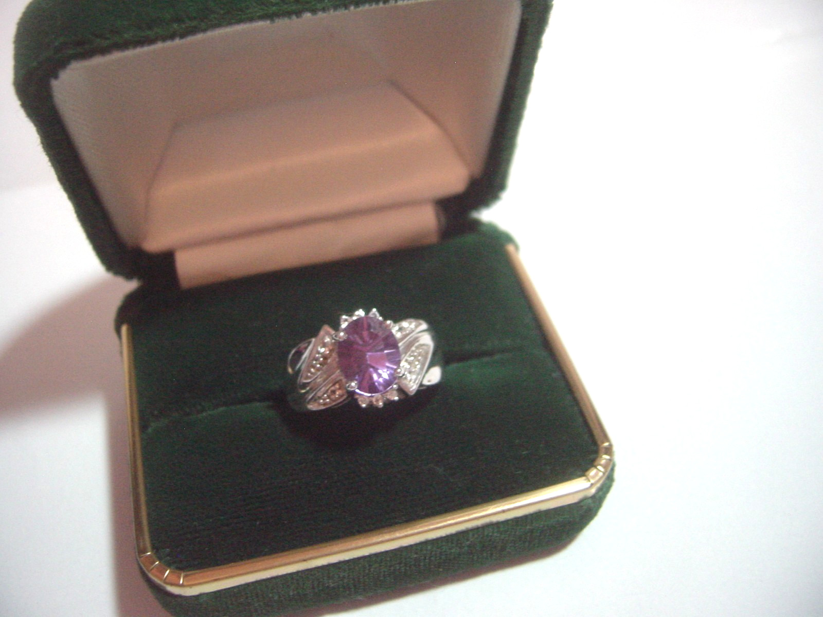 vintage Solid Silver Ring-superb natural deep vio… - image 1