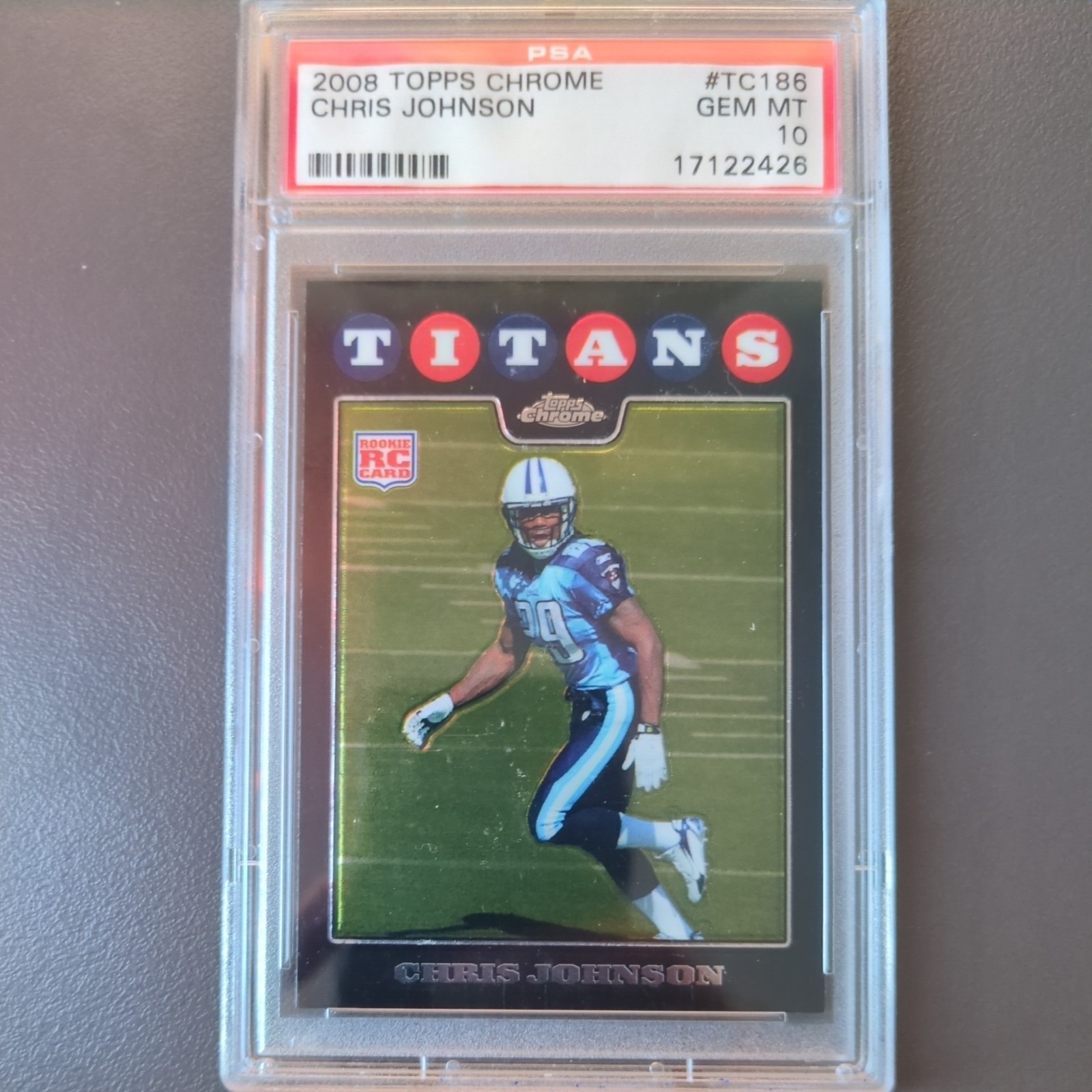 2008 Topps Chrome - Chris Johnson #TC186 (RC) PSA GEM MT 10