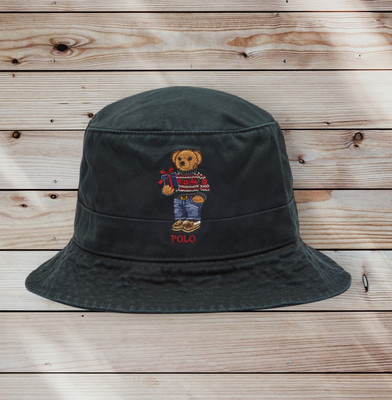 Ralph Lauren Polo Bear Fischerhut schwarz Gr. L/XL Festival Urlaub Strand Cap 89£