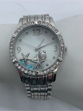 Orologio Charm Galleggiante Tono Argento – Tema Spiaggia Nautica Starfish e Conchiglie