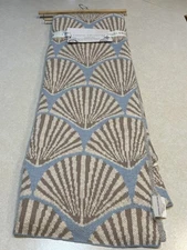 Coastal Collection Oversized Decorative Throw Blanket 50” x 70” Blue Beige NWT