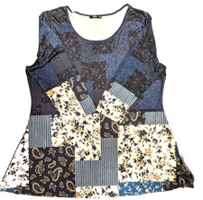 Elegant Flare multicolor Blues Tans size 2X Bodycon dress Tunic Lily by firmiana