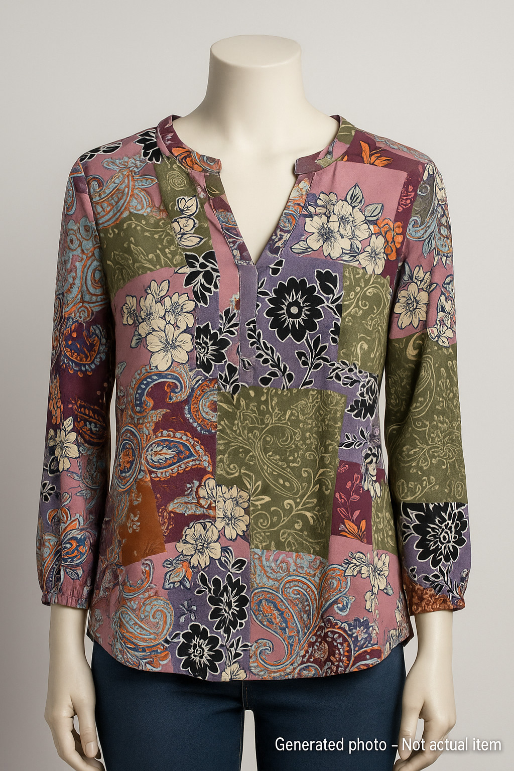 Soft Surroundings Boho Patchwork Floral Paisley B… - image 1