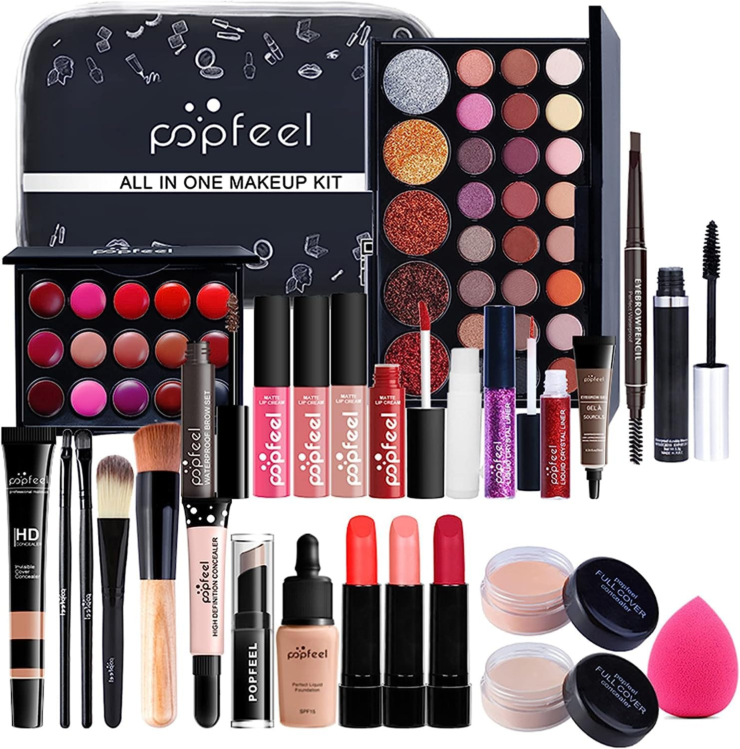 RoseFlower Trousse di Trucchi Set, Trucchi Donna Offerta Per Make Up Tavolozza T