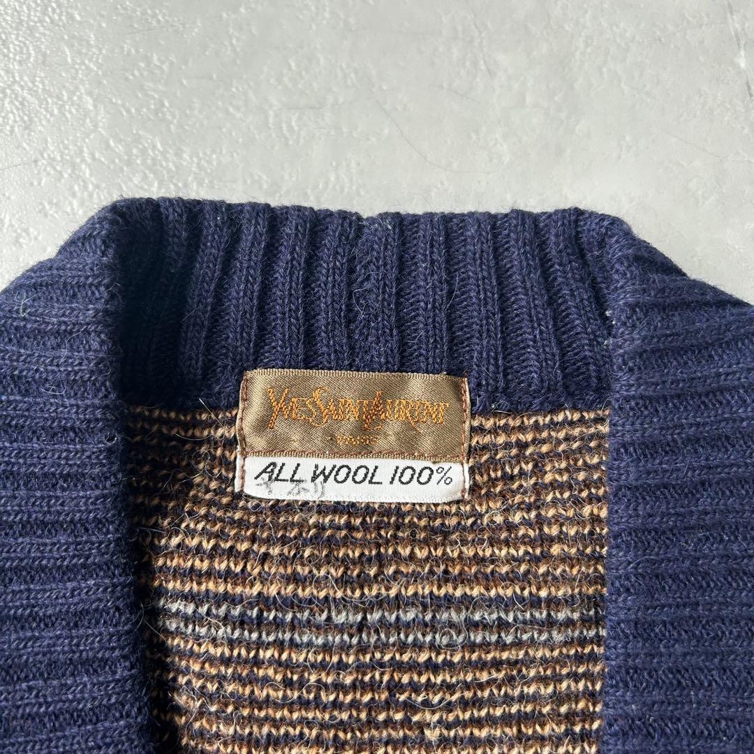 Autentico cardigan Yves Saint Laurent stampa all over lana vintage taglia M donna