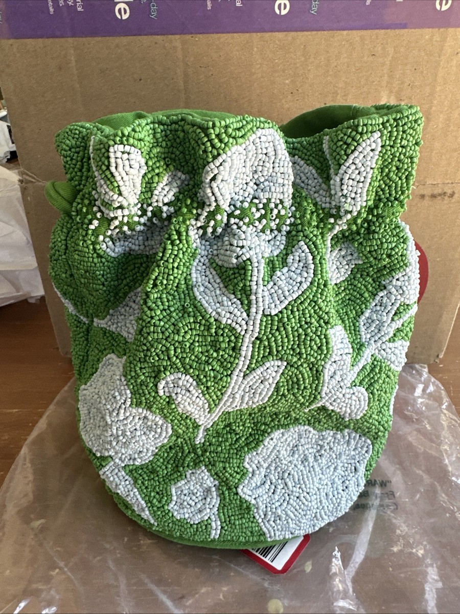 Kate Spade New York x Target Beaded Classic Green Rose Drawstring