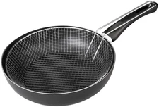 IBILI "Indubasic Frying Pan Set with Basket, Black/Silver, 26 cm, 2-Piece