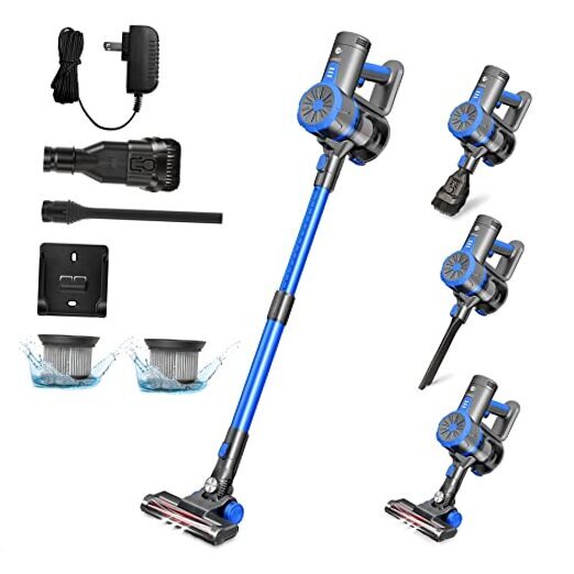Cordless Stick Vacuum Cleaner, 45 Minutes Run-Time, 4 in 1 Lightweight Stick