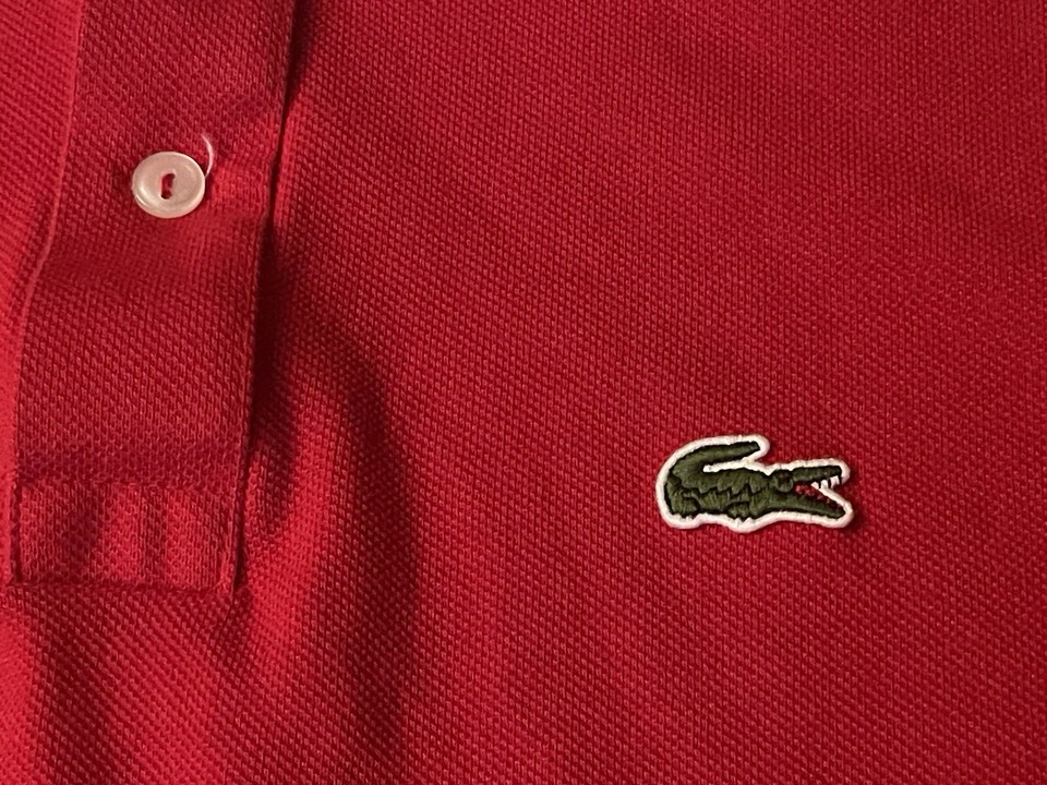 Lacoste Shirt Mens Size Large (5) Red Polo Short Sleeve Cotton Slim Fit