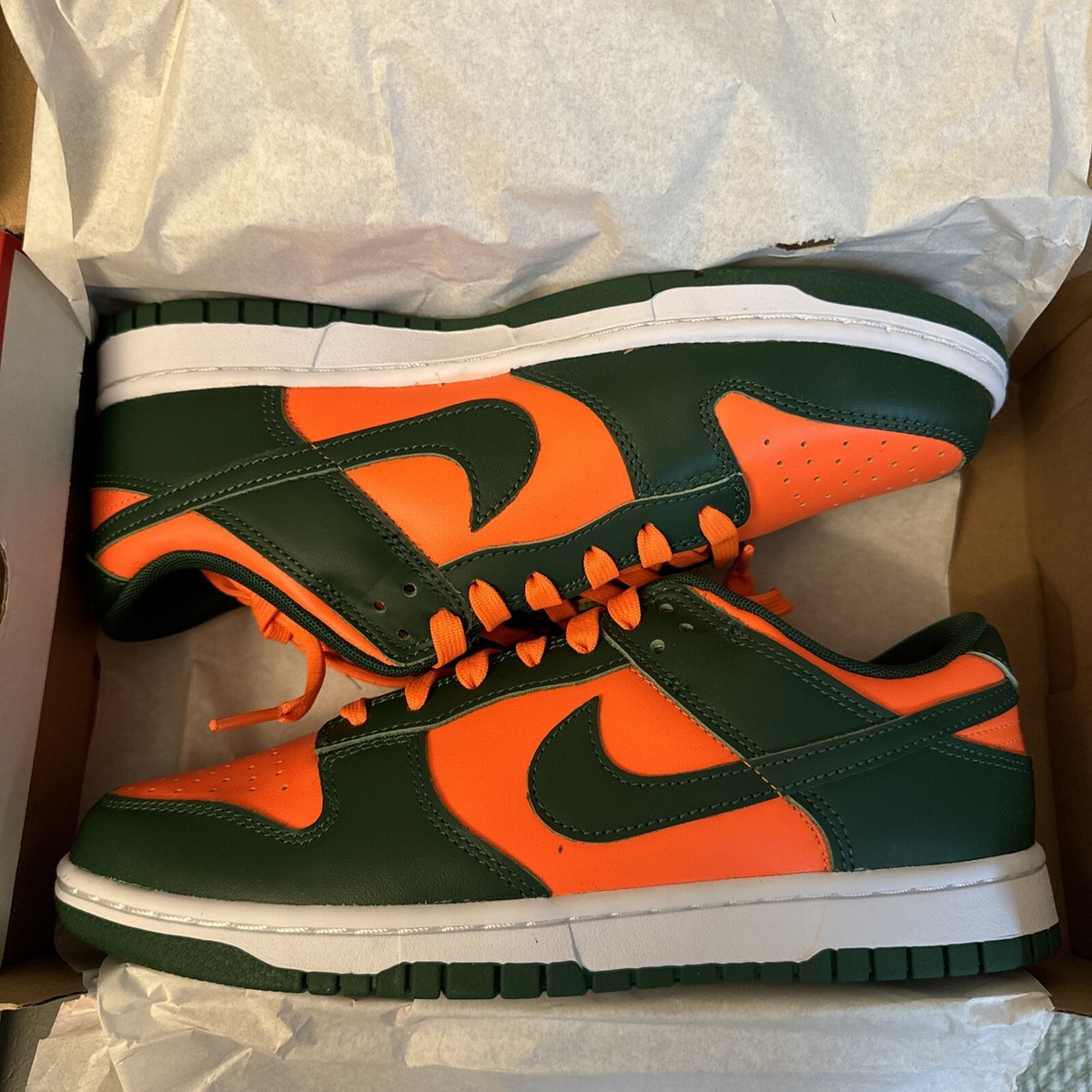 NIKE DUNK LOW RETRO マイアミ ハリケーンズ Size 8.5 - Nike Dunk Low Miami Hurricanes | eBay