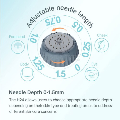 Derma Stamp Adjustable Titanium 24 Pins Skin Rejuvenation Scars Wrinkles Removal - Picture 9 of 12