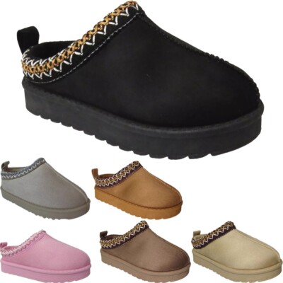 Kinder Kunst Wildleder Mädchen Warm Fell Gefüttert Slipper Azteken Plateau Winter Stiefel Schuhe
