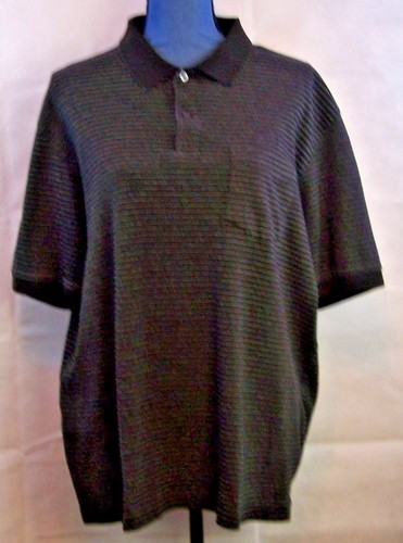Mens Large Covington Button Up Casual shirt Black With Stripes.