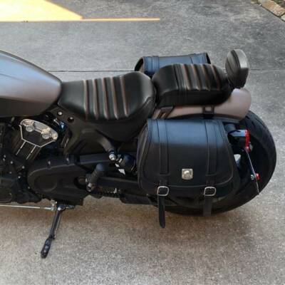 Motorcycle Comfort Solo Seat Rider / Driver Pillion - Black/Brown Fits For Indian Scout Bobber Twenty ABS Rogue Sixty 2018-2024 - 201355758