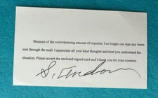 SPARKY ANDERSON ~ Autographed Note/Index Card ~ 2 7/8" x 4 7/5" ~ No COA