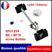 Vis à bille roulée SFU1204 L250-1500mm avec écrous et roulement fixe BK BF12