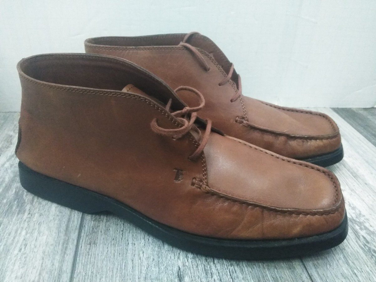 Tod’s Brown Leather Chukka Boots Size 10.5 Made in Italy Tod main image 4
