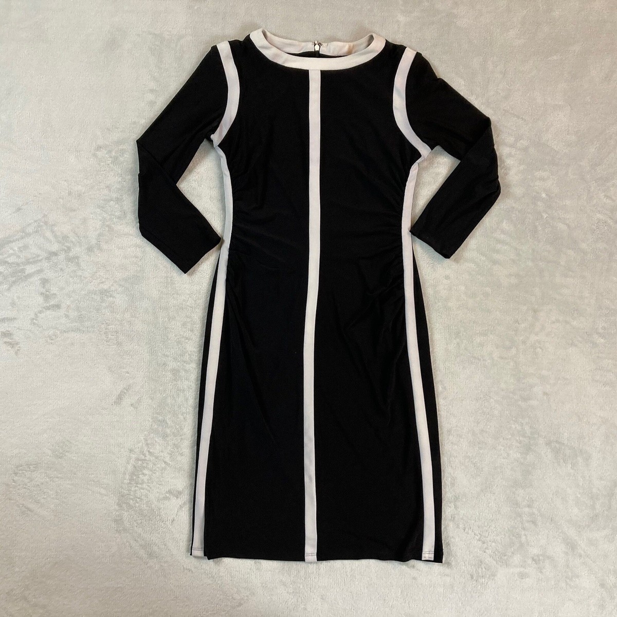 American Living Women Dress 4 Black White Sheath Knee-Length Slip-On Lined  | eBay