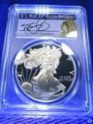 1997 P Am Silver Eagle POP 2 COINS PCGS PF70 DCam THOMAS CLEVELAND AUTOGRAPHED
