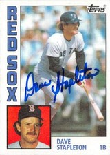 Dave Stapleton autographed baseball card (Boston Red Sox) 1984 Topps #653