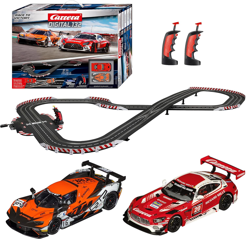 Carrera Digital Electric Slot Car Racing Track Set Includes Two Cars