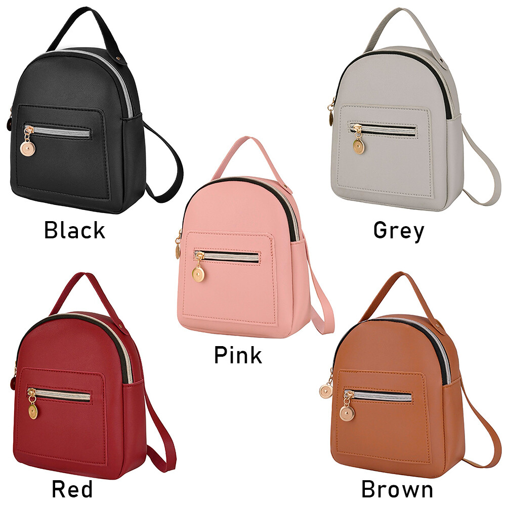 Small Bagpack Mini Backpack PU Leather Shoulder Bag School  display picture 3