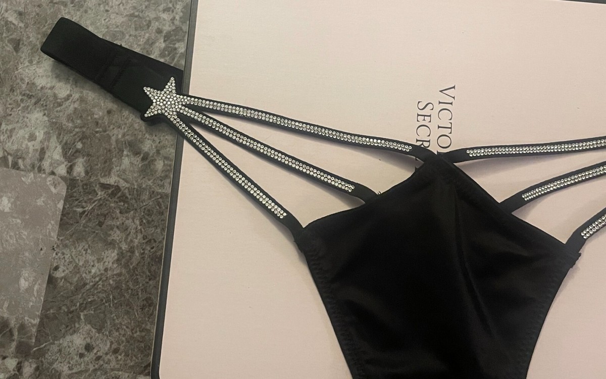 VICTORIA'S SECRET BLACK SMOOTH STARSTRUCK RHINESTONE SHINE