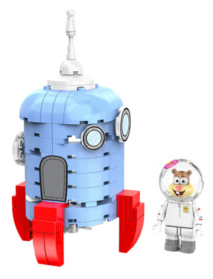  FUN! NIB Snap & Switch SpongeBob Squarepants Sandy's Rocket Building Block Set