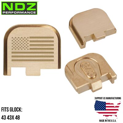 NDZ Brass Fits Glock 43 43X 48 Engraved Rear Plate USA Made CNC