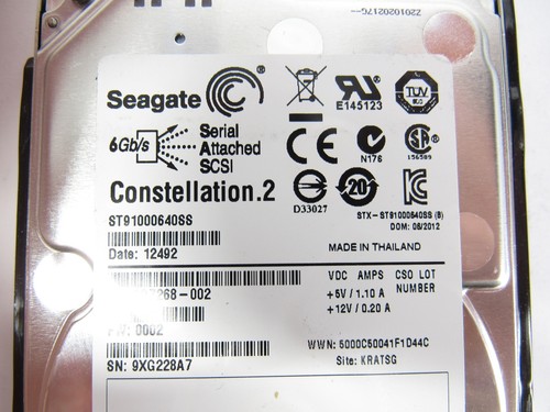 Seagate Constellation.2 ST91000640SS 1TB 7.2K RPM 2.5 6Gb/s SAS HDD Grade A - Afbeelding 2 van 13