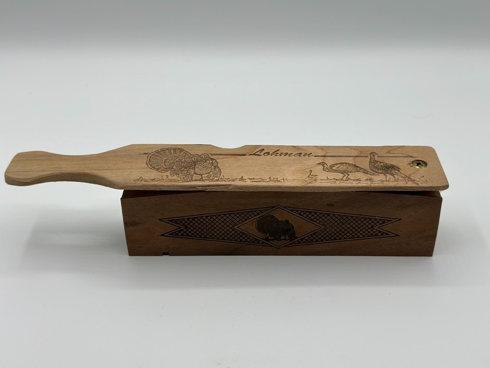 Vintage LOHMAN Wood Turkey Call Box w/ Dual Chambers, Neosho Missouri