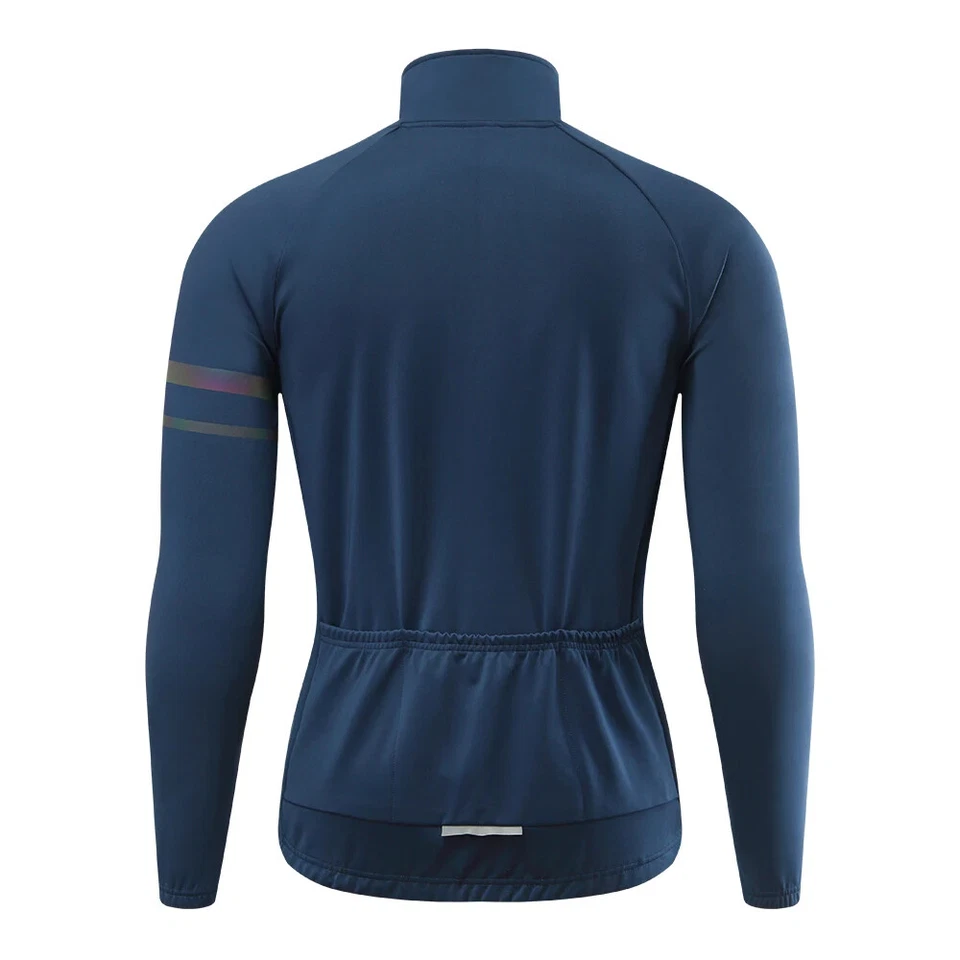 Men'sThermal Winter Cycling Jackets Fleece Lining Long Sleeve Jerseys Windproof - Image 2 of 4