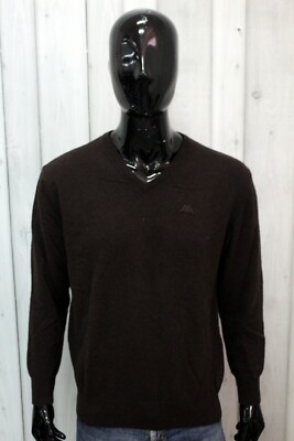 Pullover Robe di Kappa Herren Größe 3XL Brown Wolle Pullover Herr Schlank
