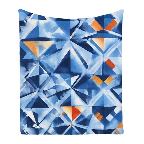 Tie Dye Blue Comfy Flannel Bedspread Sofa Throw Blanket Holiday Birthday Gift - Picture 3 of 24