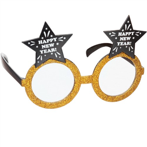 Novità Felice Anno Nuovo Brillantini Occhiali Argento o Oro Costume Accessori - Foto 4 di 5