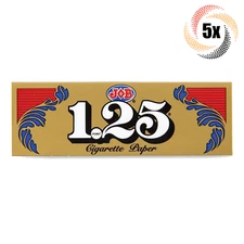 5x Packs Job Gold 1.25 | 24 Papers Per Pack | + 2 Free Rolling Tubes!