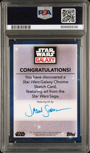 2023 Topps Star Wars Galaxy Chrome Jason Sobol Sketch Han Solo 1/1 PSA 9 MINT - Picture 2 of 2